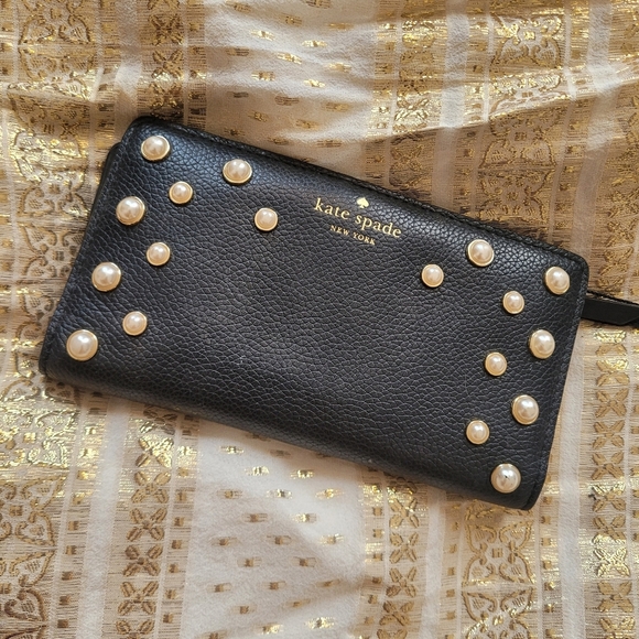 Kate Spade Black Studded Women's Wallet - Picture 1 of 8